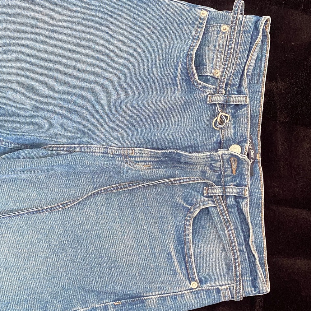 Calvin Klein Jeans Light Blue Flare with Distressed Hem - Picture 2 of 5